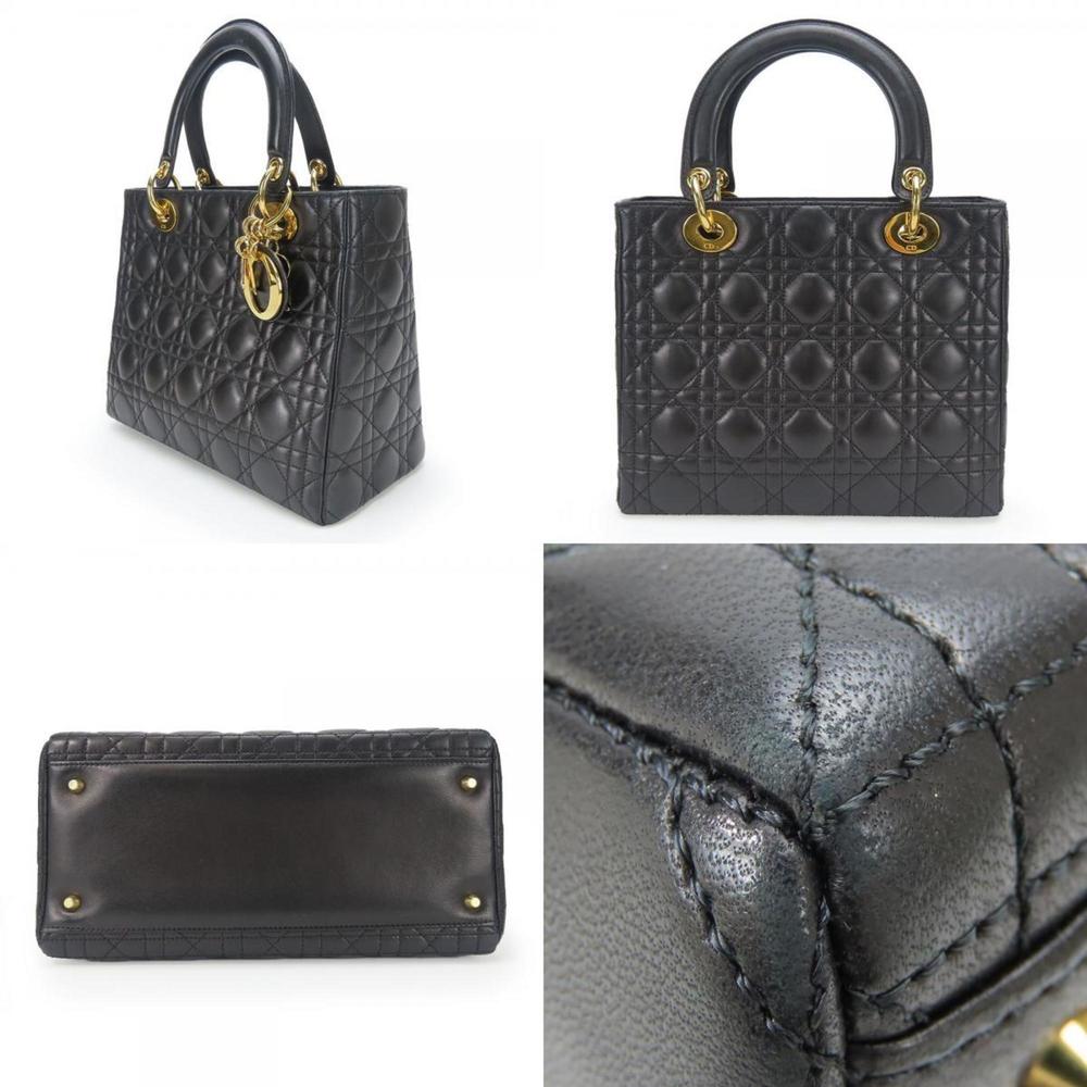 CHRISTIAN DIOR Lady Cannage Lambskin Black Shoulder Bag - Picture 2 of 11